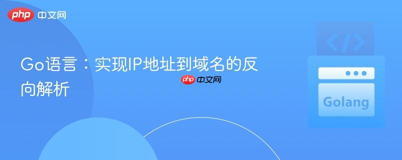 Go语言:实现IP地址到域名的反向解析