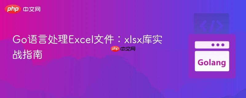 Go语言处理Excel文件：xlsx库实战指南