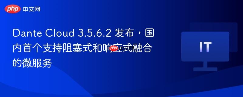 dante cloud 3.5.6.2 发布,国内首个支持阻塞式和响应式融合的微服务