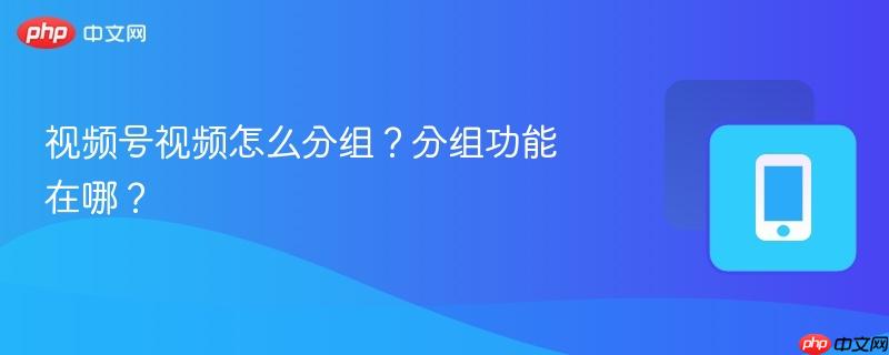 视频号视频怎么分组?分组功能在哪?
