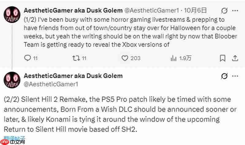 《寂静岭2：重制版》dlc开发中 或于明年公布