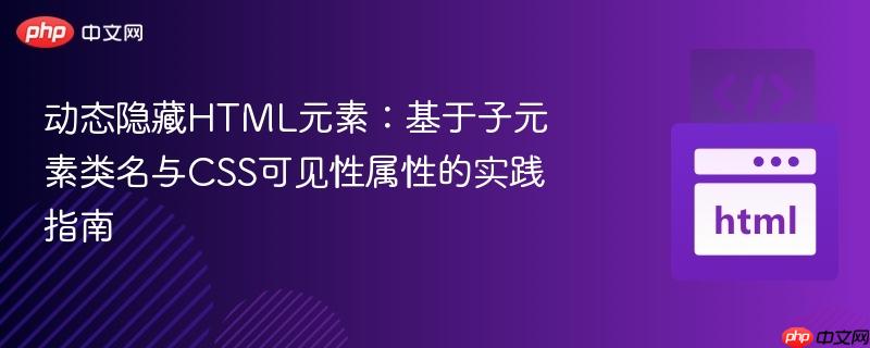 动态隐藏HTML元素:基于子元素类名与CSS可见性属性的实践指南