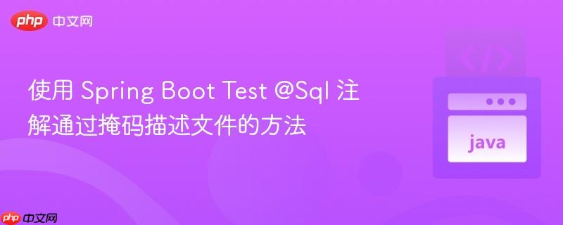 使用 Spring Boot Test @Sql 注解通过掩码描述文件的方法