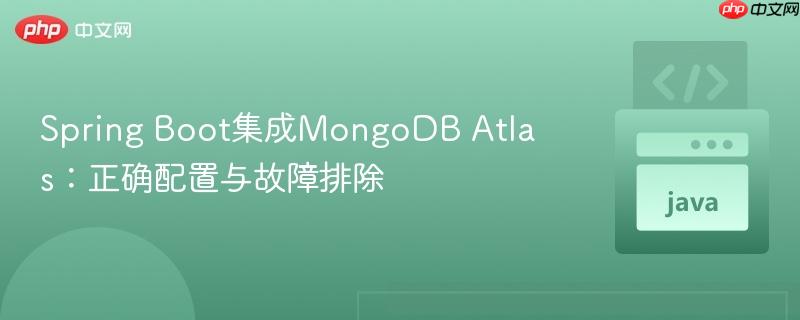 Spring Boot集成MongoDB Atlas:正确配置与故障排除