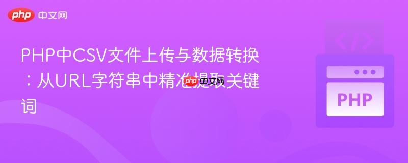 PHP中CSV文件上传与数据转换：从URL字符串中精准提取关键词