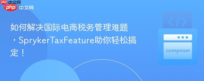如何解决国际电商税务管理难题，SprykerTaxFeature助你轻松搞定！