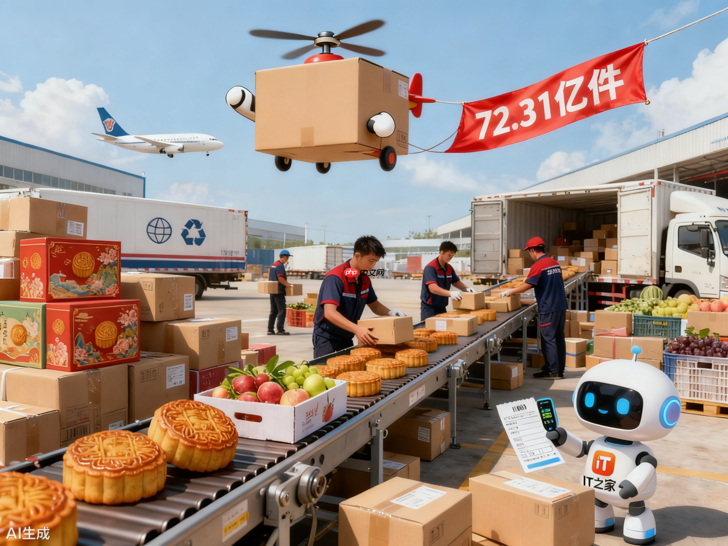 国家邮政局:国庆中秋假期全国共处理快递包裹 72.31 亿件