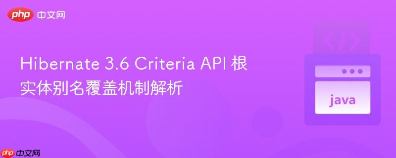 Hibernate 3.6 Criteria API 根实体别名覆盖机制解析