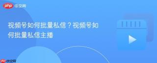 视频号如何批量私信？视频号如何批量私信主播