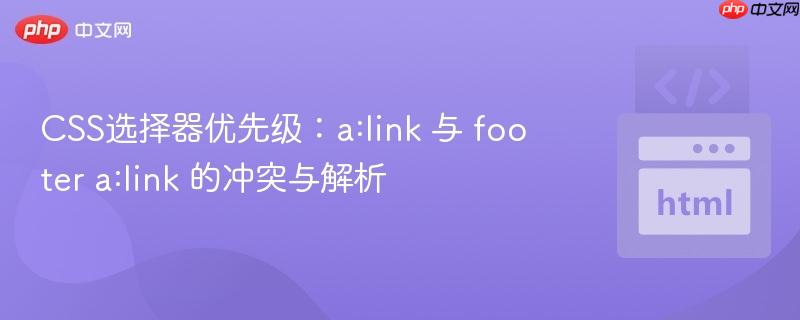 CSS选择器优先级:a:link 与 footer a:link 的冲突与解析