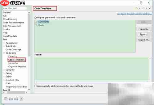 Eclipse代码风格设置指南
