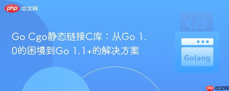Go Cgo静态链接C库:从Go 1.0的困境到Go 1.1+的解决方案