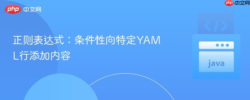 正则表达式:条件性向特定yaml行添加内容