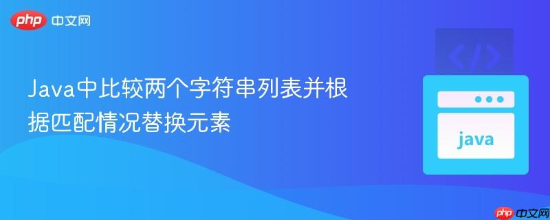 Java中比较两个字符串列表并根据匹配情况替换元素