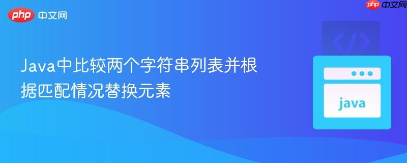 Java中比较两个字符串列表并根据匹配情况替换元素

