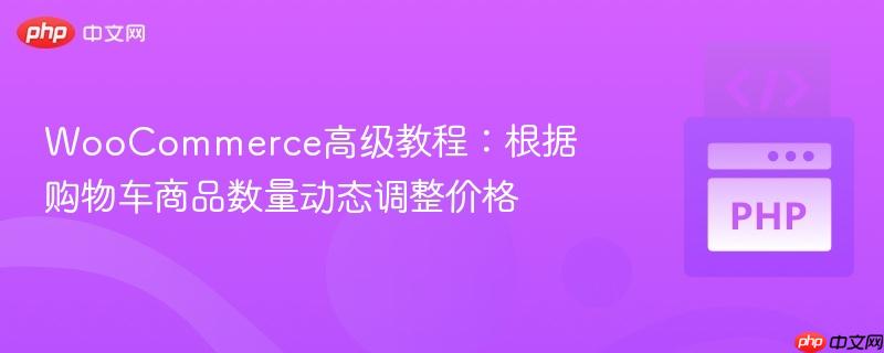 woocommerce高级教程：根据购物车商品数量动态调整价格
