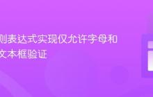 使用正则表达式实现仅允许字母和数字的文本框验证