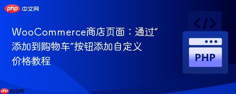 WooCommerce商店页面：通过“添加到购物车”按钮添加自定义价格教程