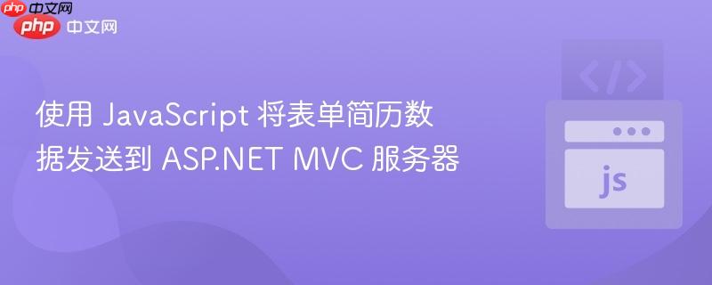 使用 JavaScript 将表单简历数据发送到 ASP.NET MVC 服务器