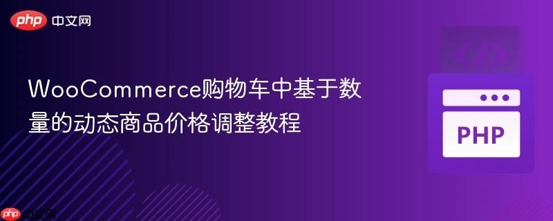 WooCommerce购物车中基于数量的动态商品价格调整教程