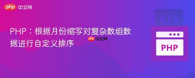 PHP：根据月份缩写对复杂数组数据进行自定义排序