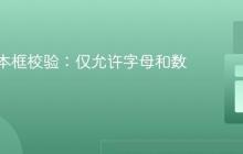 前端文本框校验：仅允许字母和数字输入
