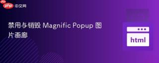 禁用与销毁 Magnific Popup 图片画廊