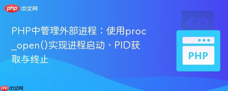 PHP中管理外部进程:使用proc_open()实现进程启动、PID获取与终止