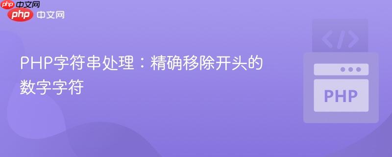 PHP字符串处理：精确移除开头的数字字符
