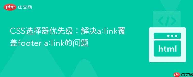 css选择器优先级：解决a:link覆盖footer a:link的问题