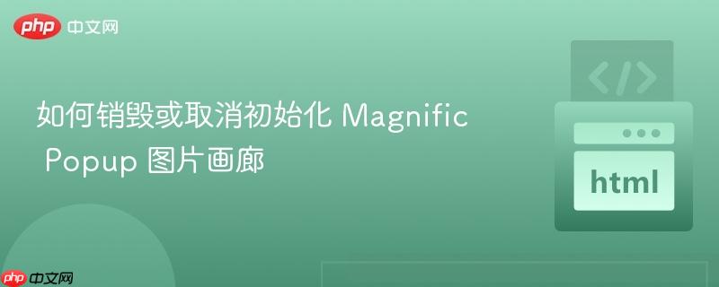 如何销毁或取消初始化 magnific popup 图片画廊