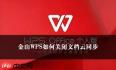 WPS如何关闭文档云同步功能