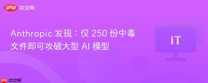 anthropic 发现:仅 250 份中毒文件即可攻破大型 ai 模型