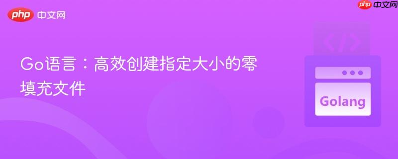 Go语言:高效创建指定大小的零填充文件