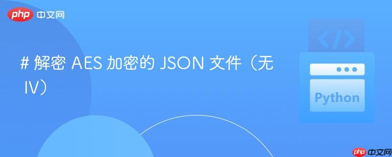 # 解密 AES 加密的 JSON 文件(无 IV)