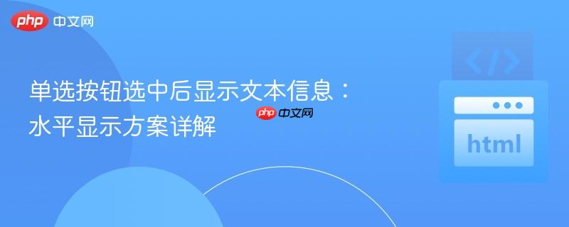 单选按钮选中后显示文本信息:水平显示方案详解