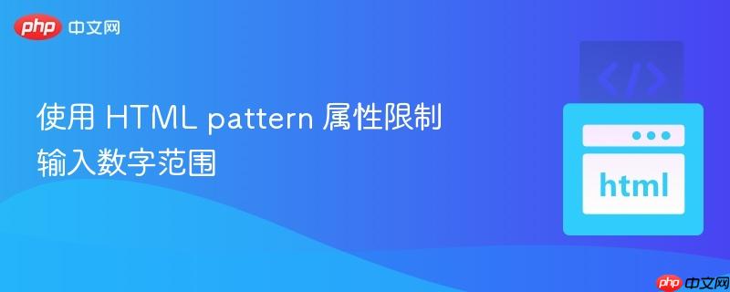使用 HTML pattern 属性限制输入数字范围