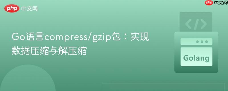 Go语言compress/gzip包:实现数据压缩与解压缩