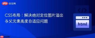 CSS布局：解决绝对定位图片溢出与父元素高度自适应问题