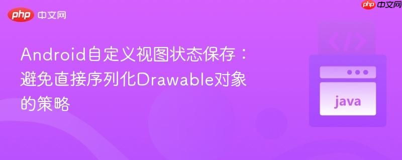 Android自定义视图状态保存：避免直接序列化Drawable对象的策略