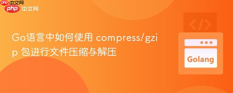 Go语言中如何使用 compress/gzip 包进行文件压缩与解压
