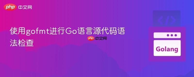 使用gofmt进行Go语言源代码语法检查