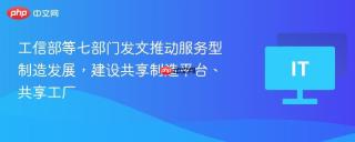 工信部等七部门发文推动服务型制造发展，建设共享制造平台、共享工厂