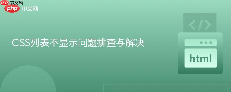CSS列表不显示问题排查与解决