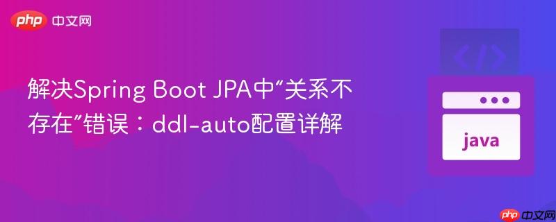解决spring boot jpa中“关系不存在”错误：ddl-auto配置详解
