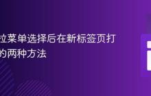 实现下拉菜单选择后在新标签页打开链接的两种方法