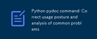 Commande Python pydoc : posture d'utilisation correcte et analyse des problèmes courants
