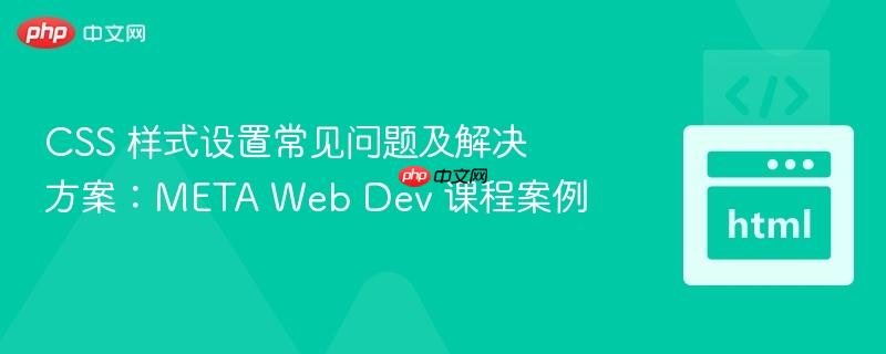 CSS 样式设置常见问题及解决方案:META Web Dev 课程案例