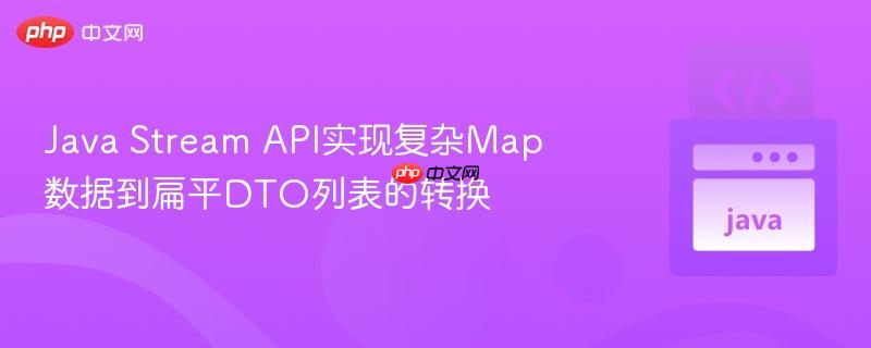Java Stream API实现复杂Map数据到扁平DTO列表的转换