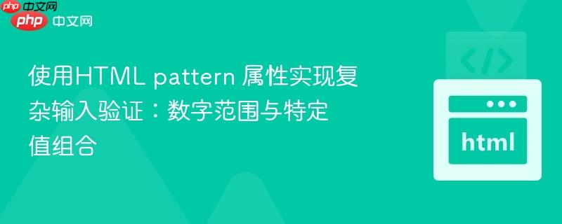 使用html pattern 属性实现复杂输入验证:数字范围与特定值组合